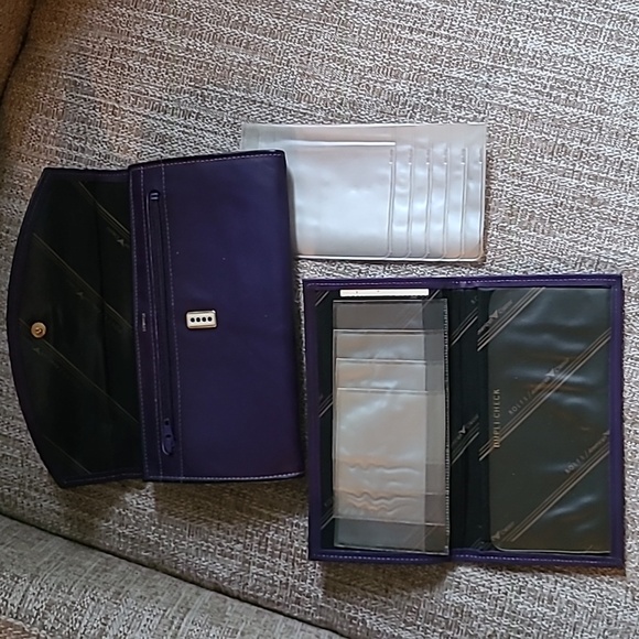 Rolfs American Classic Vintage Purple Cowhide Leather Checkbook Wallet - Picture 8 of 13